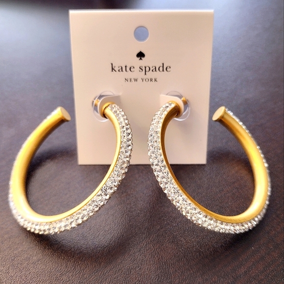 Kate Spade New York Razzle Dazzle Gold Toned Hoops - Picture 1 of 8